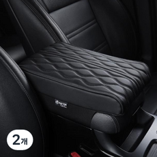 메이튼 투싼 NX4 전용 프리미엄 가죽 팔걸이쿠션, 블랙, 2개