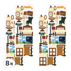 솔룸 다이어리 꾸미기 다용도 스티커, 베드룸, 8개