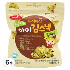 베베스트 처음먹는 아이 김스낵, 양파맛, 20g, 6개