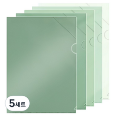 동아피엠에스 그라데이션 L홀더 파일 5종 세트, 그린, 5세트