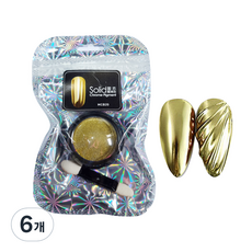 메탈 광채 미러 네일 파우더, 스톤골드, 6개