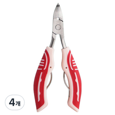 딥톡 발톱관리 네일 니퍼 페디큐어 큐티클 가위 DT0860, 4개, 레드