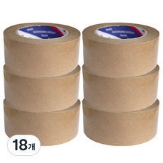 L&M 低噪音牛皮紙封箱膠帶 50mm x 50m, 單一顏色, 18個