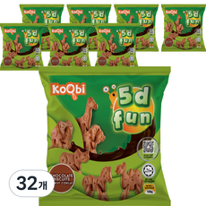5D 동물모양 비스켓 초코 과자, 108g, 32개