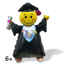 WOW PARTY KOREA 學士帽慶祝氣球 小, 混合顏色, 6個