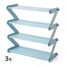 프리미어 파스텔 컬러풀 신발 정리함, 블루, 3개