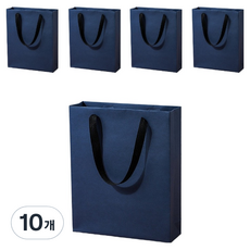 올하이 고급 심플 무지 세로형 선물 쇼핑백 4호, 네이비, 10개