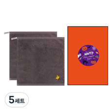 송월타월 할로윈 스누피 피너츠 고리수건 70g 30수 면사 2p 선물세트, 그레이, 5세트
