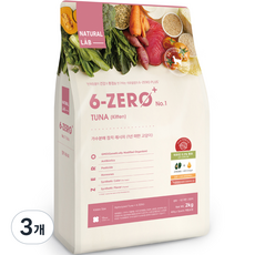네츄럴랩 키튼 6 ZERO PLUS CAT 1 건식사료, 가수분해 참치, 2kg, 3개
