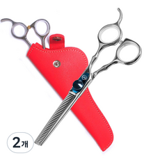 베이51 헤어디자이너용 틴닝가위 350S + 파우치 색상랜덤, 2개