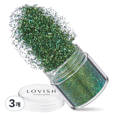 러비쉬 프리미엄 네일 글리터 10g, LVS-011 다크모스그린, 3개