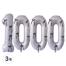 문구담 생일 기념일 이벤트 장식 대형 숫자풍선 1000, 퍼플, 3개