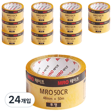 MRO 투명박스테이프 48mm x 50m x 59mic, 투명, 24개입
