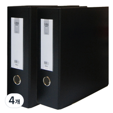 마이다스 D링 합지 바인더 파일 명찰형 9cm 3공 A4, 흑색, 4개