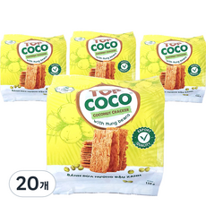 TOPCOCO 椰子脆米餅 綠豆口味 10包入, 20袋, 150g