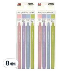 심플 파스텔 컬러 중성 펜 4종 세트 0.5mm, 혼합색상, 8세트