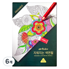 DONG-A 大型三角 Ador 可擦拭色鉛筆, 6個, 12色