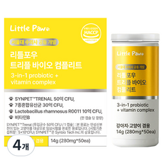 리틀포우 반려동물 90억 캡슐유산균 트리플 바이오 컴플리트 14g, 4개, 장건강/유산균, 50정
