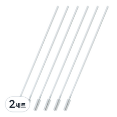 베이비베어 빨대솔 대롱형 6p, 2세트, 화이트 2세트, 화이트