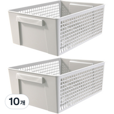 HICKIES inomata 廚房 浴室 多用途整理 收納盒 收納箱, 白色, L(285 x 212 x 115 mm), 10個
