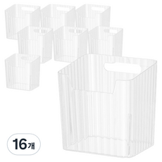 elelliving 簡約冰箱門邊收納整理盒, 透明, 16個