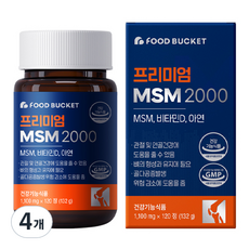 FOOD BUCKET Premium MSM 2000保健錠, 132g, 4罐