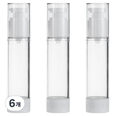 27 Living 便攜式真空分裝旅行用空瓶按壓容器 100ml, 白色 + 透明, 6個