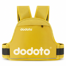 dodoto 兒童機車安全帶 機車揹帶 兒童安全綁帶 透氣反光條 前後兩用型, 黃色