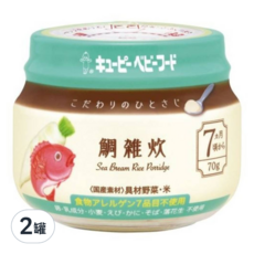 kewpie 極上嚴選 米粥 KA-7 7個月以上寶寶適用 70g x 2罐, 野菜雕魚