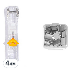 모닝셀러 투명 푸시 클립 병아리 + 핀 50p 세트, 4세트