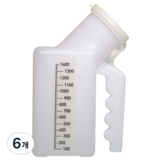 대명상사 환자용 사각 야광 소변기 1.4L, 화이트, 6개