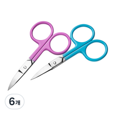 미성메탈 단색코팅넓은날네일가위, 랜덤 발송, 6개