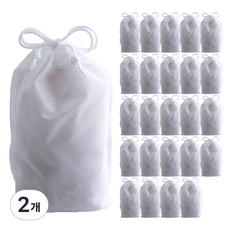 不織布束口袋 防塵袋 39 x 48 公分 25入, 白色, 2個