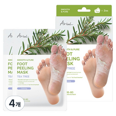 아리얼 스무스 앤 퓨어 티트리 앤 어성초 카밍 풋 필링 마스크 카밍, 68g, 4개, 2개입