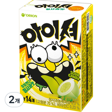 오리온 아이셔 츄잉캔디 청사과맛, 42g, 2개