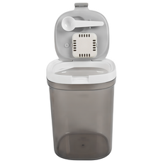 磁吸掀蓋式密封儲存罐 附湯匙, 茶色, 2.2L, 1個