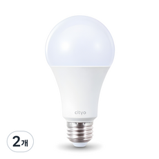씨티오 LED 화이트 전구 20W, 전구색, 2개