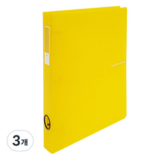 ECO Chungwoon 彩色芯片 透明 3孔 D型環活頁夾 3cm A4, 黃色, 3個