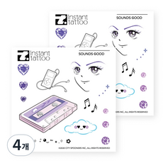 인스턴트타투 사운즈 굿, 혼합색상, 4개