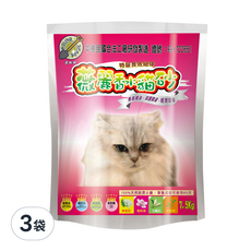 國際貓家 薇麗香水貓砂 - 清香蜜桃味, 特級長效細球砂, 100%天然膨潤土, 7.5kg, 台灣生產, 蜜桃香, 3袋