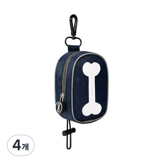 랜보어 반려동물 휴대용 뼈다귀 풉백, 네이비, 1개입, 4개