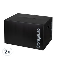 스토리지랩 접이식 수납 리빙박스 72리터, 블랙, 2개