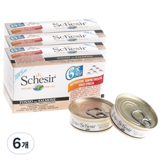 스케지어 고양이 젤리 캔 6p, 참치 + 연어 + 쌀 혼합맛, 300g, 6개
