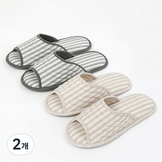 설레 퀼팅 거실화 2종 세트, 그레이 + 베이지, 2개