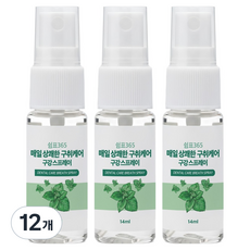 쉼표365 매일 상쾌한 구취케어 구강스프레이, 12개, 14ml