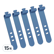 3구 실리콘 케이블 타이, 그레이, 15개
