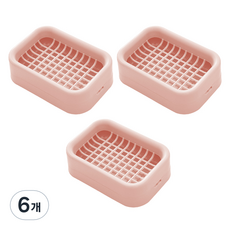 PEONIST 網格塑膠排水肥皂架, 粉紅色, 6個