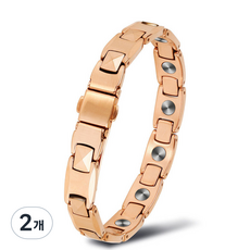 남성용 게르마늄 팔찌 로즈 골드, 2개
