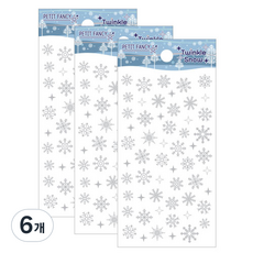 Petit 閃亮雪花冬季貼紙 DA5474, 混色, 6個