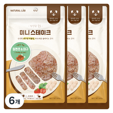 네츄럴랩 미니 스테이크 져키 강아지 간식, 혼합맛(칠면조&대구), 100g, 6개